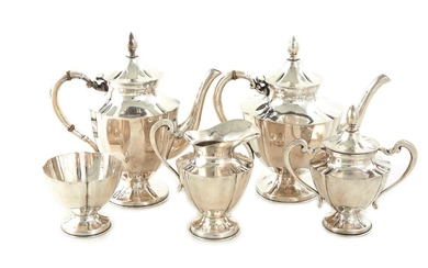 Mexican silver tea and coffee service (5pcs)