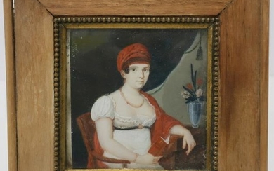 Miniature 19th C. Portrait of a Lady