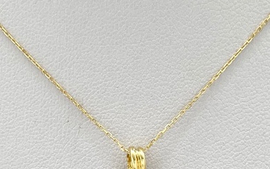"NO RESERVE PRICE" - 18 kt. Yellow gold - Necklace with pendant - 0.30 ct Ruby - Diamonds