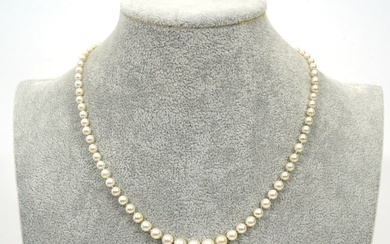 Necklace with Graduated Pearls 14K Filigree Clasp