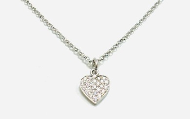 Necklace with pendant - 18 kt. White gold - 0.30 tw. Diamond (Natural)