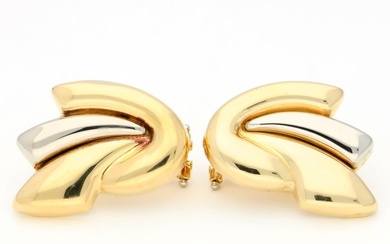 No Reserve - 18 kt. Bicolour, Gold - Earrings