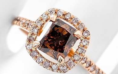 No Reserve Price - 1.31 Carat Fancy and Pink Diamonds - Ring Rose gold