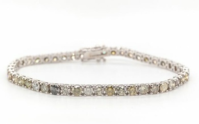 No Reserve Price - 7.80 tcw - 14 kt. White gold - Bracelet Diamond