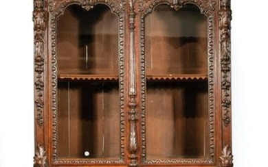 Oak Two-Part Cabinet, attr. Roux