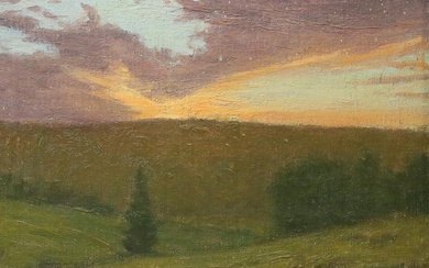 Oil on Canvas Landscape in the Style of C.W. Eaton