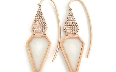 Opal Diamond Dangle Earrings