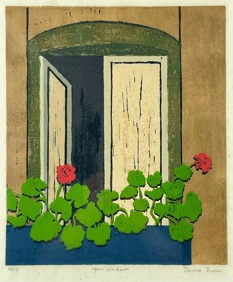 "Open Window" Color Woodcut by Davira Fisher