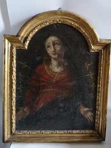 "Our Lady of Sorrows" - oil on canvas reported on wooden panel - 18th century