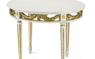 Oval side table in neoclassical