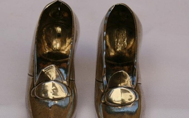 PAIR OF 1900 STERLING SILVER MINIATURE SHOES