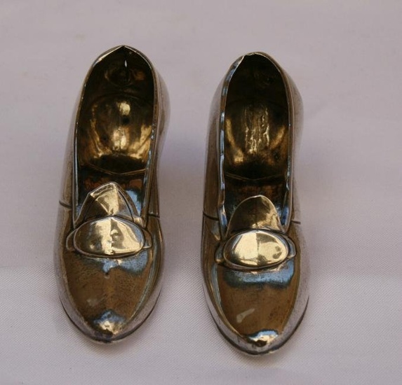 PAIR OF 1900 STERLING SILVER MINIATURE SHOES
