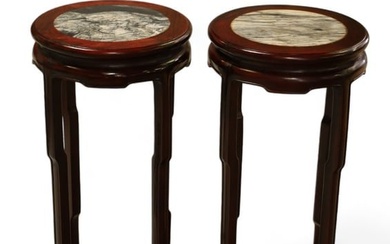 PAIR OF CHINESE HARDWOOD FERN STANDS