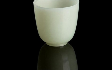 PALE CELADON JADE CUP QING DYNASTY, 19TH CENTURY