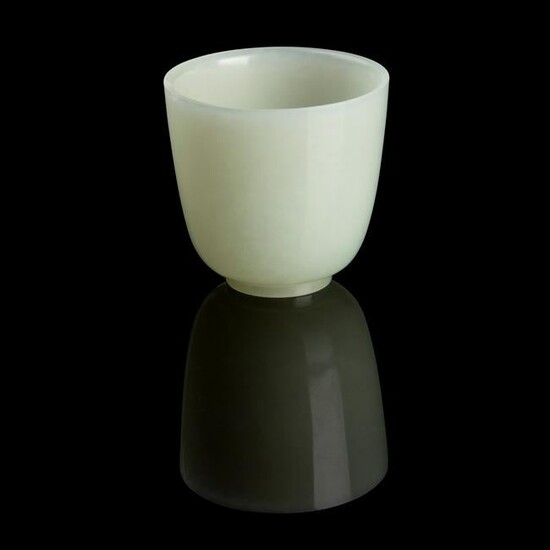PALE CELADON JADE CUP QING DYNASTY, 19TH CENTURY
