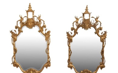 PR FRIEDMAN CHINESE CHIPPENDALE STYLE GILT MIRRORS