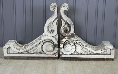 Pair 19th C American Architectural Wood Corbels