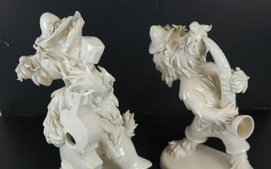 Pair Ceramic Dog Sculptures