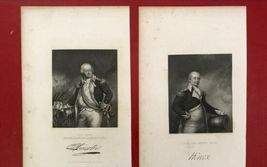 Pair of 19thc Steel Engravings, Revolutionary War