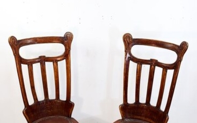 Pair of Art Nouveau chairs, Austrian production (2)