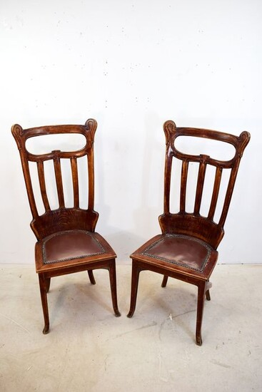 Pair of Art Nouveau chairs, Austrian production (2)