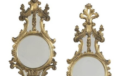 Pair of French Giltwood "Porthole" Mirrors