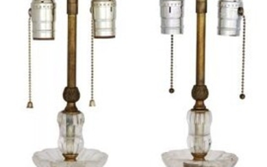 Pair of Rock Crystal and Gilt-Metal Mounted Lamps