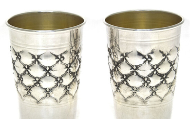 Pair of Sterling Silver Kiddush Cups, Judaica.