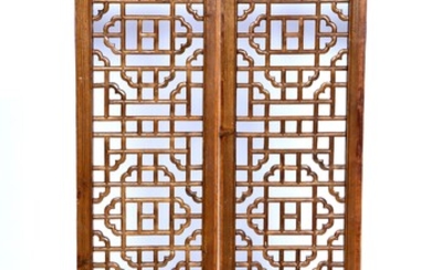Pair of elm window panels