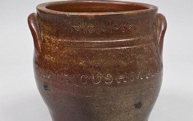 Paul Cushman Stoneware One Gallon Jar, Circa 1809