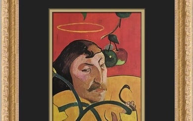Paul Gauguin Symbolist Self-Portrait with Halo Custom Framed Print