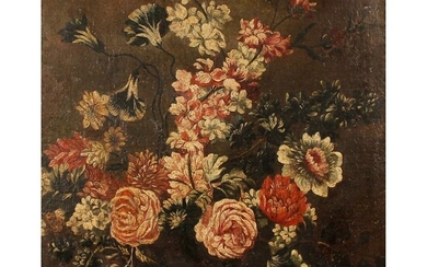 SCUOLA NAPOLETANA DEL SECOLO XVIII "Natura morta di fiori" - 18th CENTURY NEAPOLITAN SCHOOL "Still...