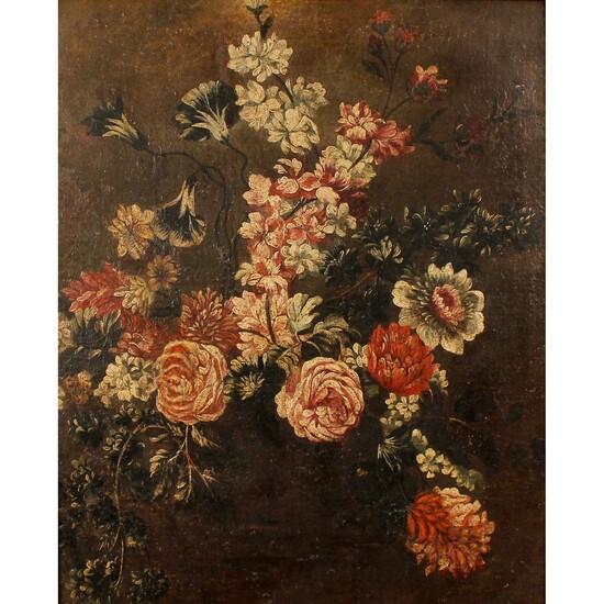 SCUOLA NAPOLETANA DEL SECOLO XVIII "Natura morta di fiori" - 18th CENTURY NEAPOLITAN SCHOOL "Still...