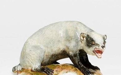 Porcelain figure of a badger
