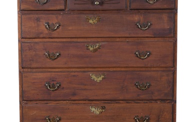 QUEEN ANNE STYLE MAPLE HIGHBOY, LATE 19TH CENTURY 80 x 37 1/4 x 19 3/4 in. (203.2 x 94.6 x 50.2 cm.)