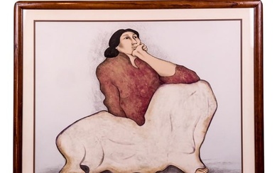 R.C. GORMAN: Seated Woman - Lithograph