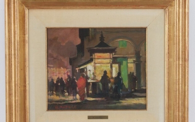 RENATO NATALI (Livorno, 1883-1979). Dipinto olio su compensato raff....