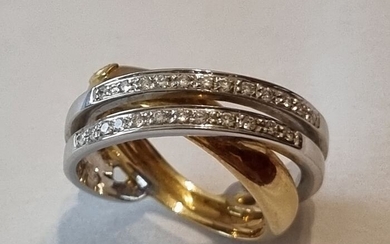 Recarlo - 18 kt. White gold, Yellow gold - Ring - 0.25 ct Diamonds