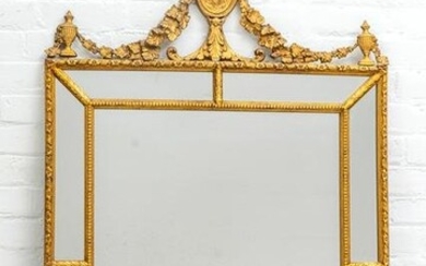 Regency Style Gilt Wood and Gesso Mirror C. 1920, H 56’’ W 33’’