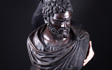 Replica of an Ancient Roman Bronze Superb and Gigantic Portrait Bust of emperor Carracalla - 724 mm