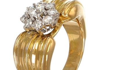 Ring White gold, Yellow gold, Diamonds 1.20 Ct Diamond (Natural)
