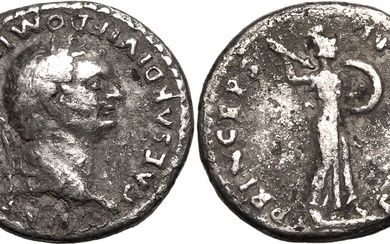 Roman Empire Domitian (Caesar) AD 80-81 AR Denarius Very fine, toning