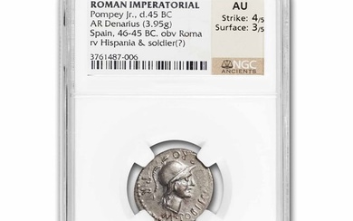 Roman Imperatorial AR Denarius Pompey