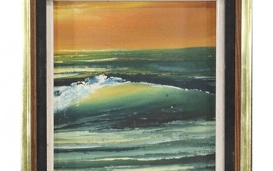 Ross, Vintage Oil/b Cresting Ocean Wave, Signed, Framed
