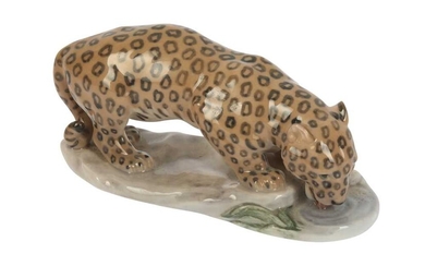 Royal Copenhagen: a Royal Copenhagen porcelain model of a leopard