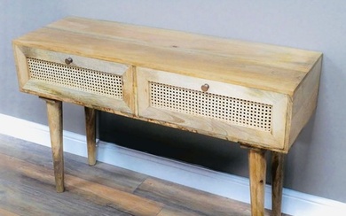 SIDEBOARD,1960s Danish styled with two rattan fronted drawer...