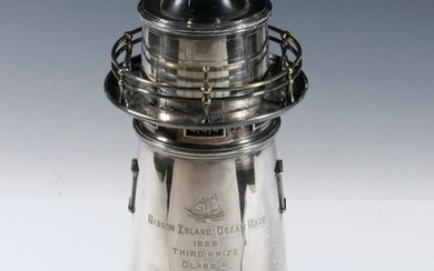 SILVER-PLATED LIGHTHOUSE FORM COCKTAIL SHAKER