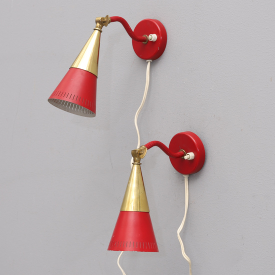 SVEND AAGE HOLM-SØRENSEN. Wall lamps, a pair, metal and brass.