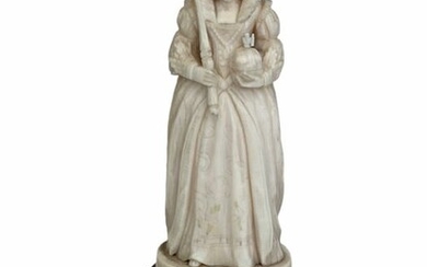 Sculpture, Elisabeth I - Including certificate - Ivory, Wood - Approx. 1860
