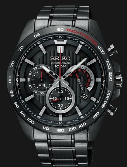 Seiko - Luxury Chronograph,Black -Japanese Mov. Cal. 8T63- 2 years Warranty  - Men - 2019 at auction | LOT-ART